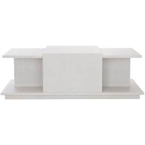 Arnette Cocktail Table in Multilevel Oak in Linear White – Bernhardt