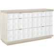 Axiom Six-Drawer Dresser Linear White, Gray & White Linen | Bernhardt