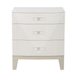 Axiom Compact Nightstand 26-Inch Linear White with Acrylic Hardware | Bernhardt