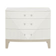 Axiom Nightstand 34-Inch Linear White & Gray with Acrylic Hardware | Bernhardt