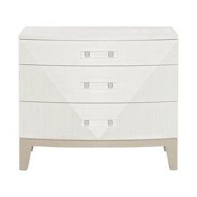 Axiom Nightstand 34-Inch Linear White & Gray with Acrylic Hardware | Bernhardt