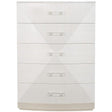 Axiom Glam Transitional Tall Drawer Chest Linear White & Linear Gray Veneer | Bernhardt