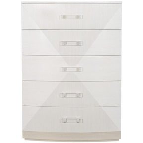 Axiom Glam Transitional Tall Drawer Chest Linear White & Linear Gray Veneer | Bernhardt