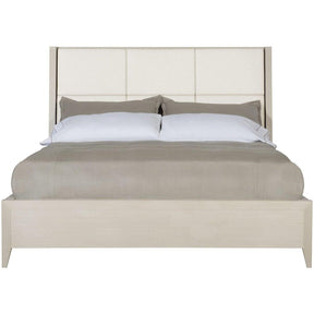 Axiom Upholstered Panel Bed 64-inch Height | Linear Gray Finish | Bernhardt