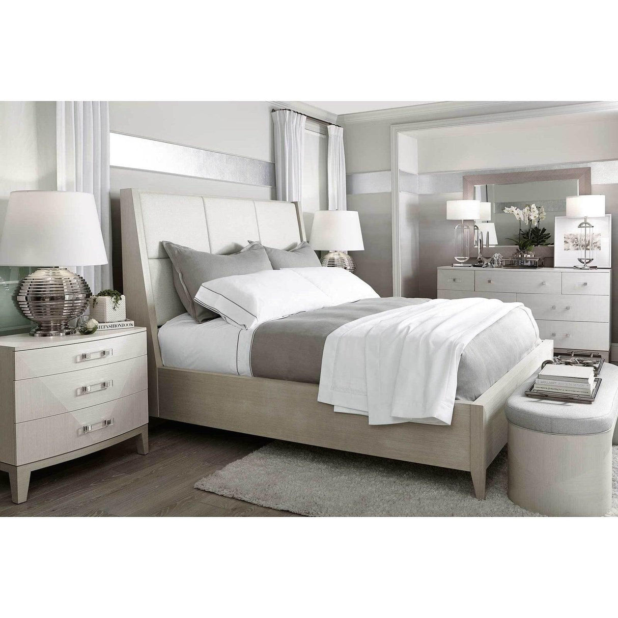 Bernhardt Axiom Upholstered Panel Bed 66" - Home Elegance USA