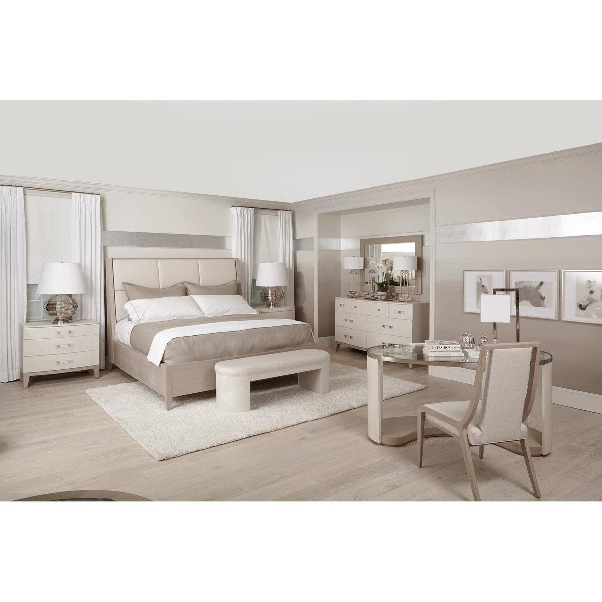 Bernhardt Axiom Upholstered Panel Bed 66" - Home Elegance USA