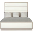 Axiom Upholstered Tall Panel Bed in Linear Gray Finish | Bernhardt