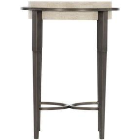 Barclay Compact Accent Table with White Travertine Top | Bernhardt