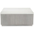 Colonnade 42-Inch Square Cocktail Table Faux Stone & Reeded Wood – Bernhardt