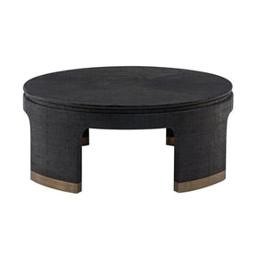 Dubois Cocktail Table Woven Raffia Black Finish – Bernhardt - sold by Home Elegance USA