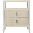 East Hampton Compact Nightstand 26-Inch Cerused Linen with Aged Silver Hardware | Bernhardt