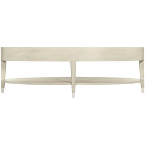 East Hampton Cocktail Table – Oval Cerused Ash with Silver Ferrules | Bernhardt