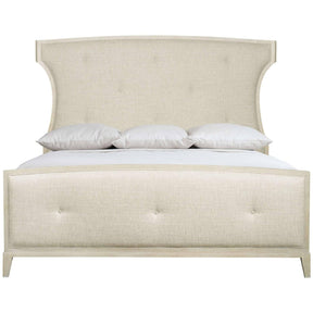 East Hampton Upholstered Panel Bed in Cerused Linen Finish | Bernhardt