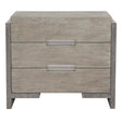 Foundations Nightstand Three-Drawer Light Shale & Dark Shale Acacia with USB Ports | Bernhardt
