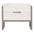 Foundations Nightstand Two-Drawer Linen and Light Shale Acacia with USB Ports | Bernhardt