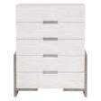 Foundations Modern Rustic Tall Drawer Chest Two-Tone Linen & Light Shale Finish | Bernhardt