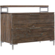 Haines Nightstand 2-Drawer Sable Brown Wood with Gray Mist Metal | Bernhardt
