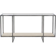 Harlow Console Table Glass, Travertine & Bronze Steel | Bernhardt