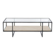 Harlow Cocktail Table Glass Top with Travertine Shelf – Bernhardt