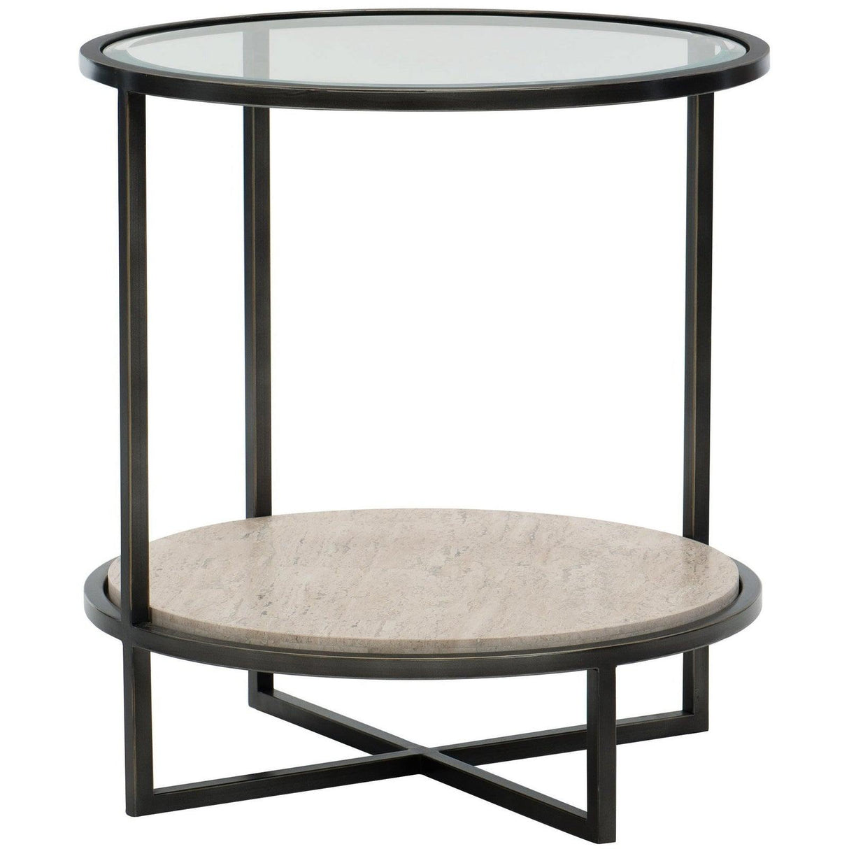 Bernhardt Harlow Metal Round Chairside Table - Home Elegance USA
