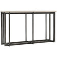 Hathaway Console Table White Travertine & Bronze Steel | Bernhardt