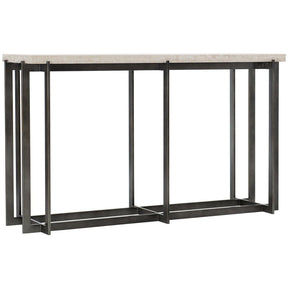 Hathaway Console Table White Travertine & Bronze Steel | Bernhardt