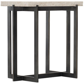 Hathaway Mid‑Century Drink Side Table with Chiseled Travertine | Bernhardt Living