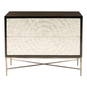 Adagio Glam Modern Nightstand Espresso Wood & Capiz Shell Drawers | Bernhardt
