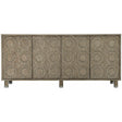 Alhambra 77-Inch Entertainment Credenza in Aspen Oak with Geometric Doors – Bernhardt
