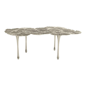 Annabella Cocktail Table Ginkgo Leaf Pattern Satin Nickel – Bernhardt