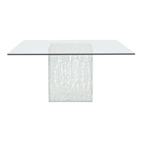 Arctic Square Dining Table with Acrylic Pedestal Base | Bernhardt