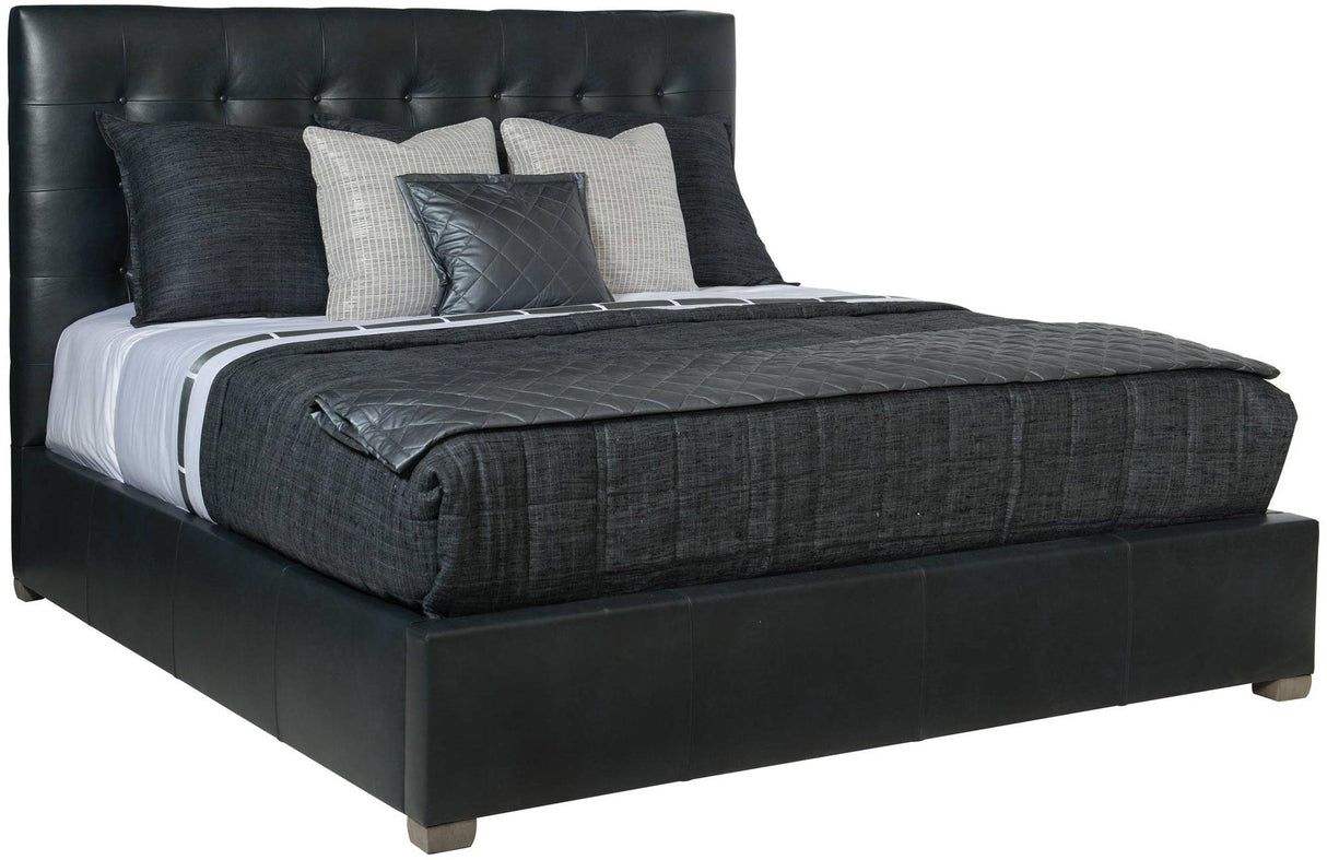 Bernhardt Interiors Avery Leather Button-Tufted Bed 54.5" - Home Elegance USA