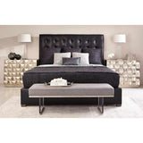 Bernhardt Interiors Avery Leather Button-Tufted Bed 66" - Home Elegance USA