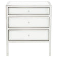 Blanca Compact Nightstand 26-Inch Snow Glass & Stainless Steel | Bernhardt - sold by Home Elegance USA