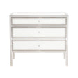 Blanca Nightstand 34-Inch Snow Glass & Stainless Steel | Bernhardt