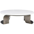 Catalina 52-Inch Round Cocktail Table White Plaster & Graphite – Bernhardt