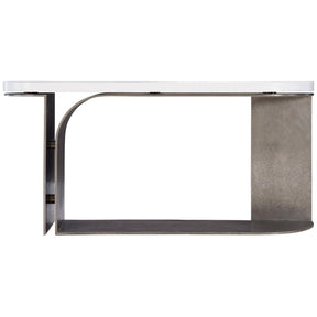Catalina Console Table White Plaster & Graphite Aluminum | Bernhardt