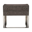 Dixon Nightstand Weathered Charcoal Oak with Graphite Metal Frame | Bernhardt