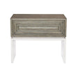 Goodman Nightstand Rustic Gray & White Plaster Two-Tone | Bernhardt