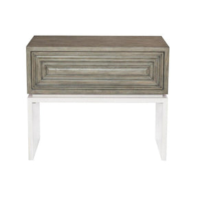 Goodman Nightstand Rustic Gray & White Plaster Two-Tone | Bernhardt