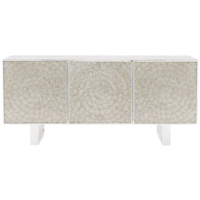Helios Entertainment Credenza Capiz Shell Starburst Media Cabinet | Bernhardt