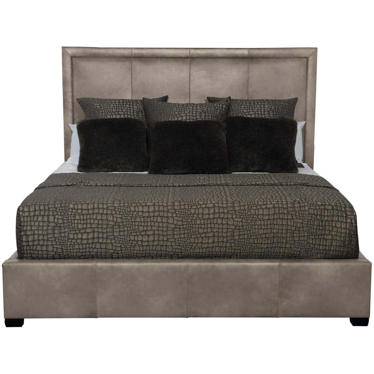 Bernhardt Interiors Morgan Leather Panel Bed 54" - Home Elegance USA