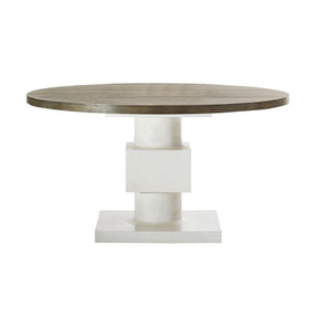 Newberry Round Dining Table in Rustic Grey & White Plaster | Bernhardt