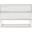 Parkhurst Nightstand High-Sheen White Lacquer with Stainless Steel | Bernhardt