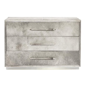 Parkin Modern Drawer Chest – Gray Hair-on-Hide & Steel Base