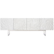 Penrose 88-Inch Entertainment Credenza in White Plaster with Floral Relief – Bernhardt