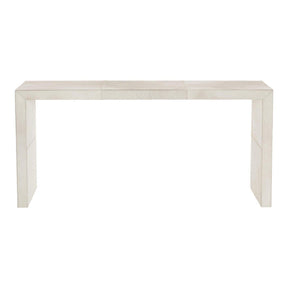 Seward Console Table White Hair-On-Hide with Saddle Stitching | Bernhardt