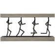 Theo Console Table Cerused Greige Oak & Cast Iron Figures | Bernhardt