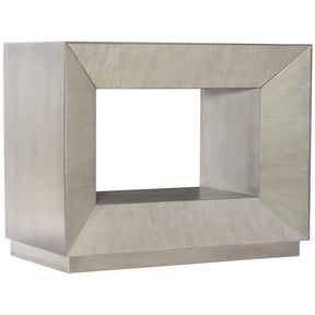 Trane Nightstand Tarnished Nickel with Cerused Greige Interior | Bernhardt