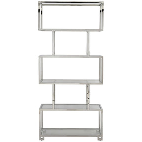 Kaley Etagere in Sleek Stainless Steel & Glass Shelving Unit | Bernhardt